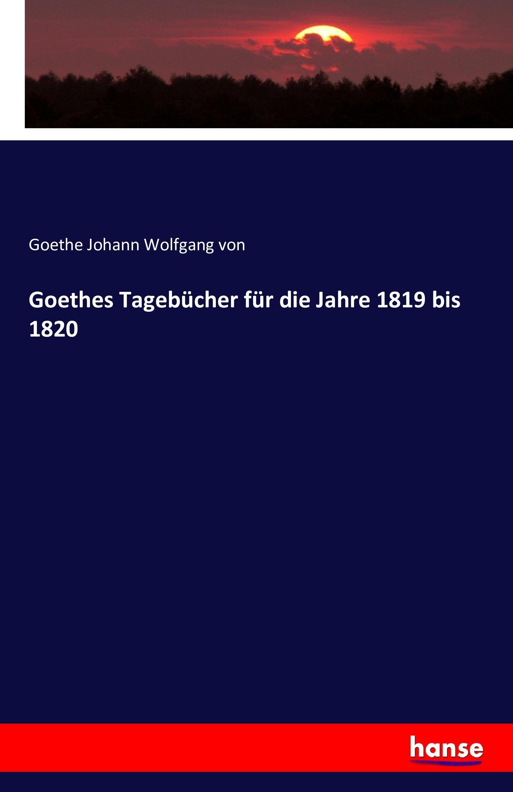 Vorderes Coverbild Goethes Tagebücher für die Jahre 1819 bis 1820