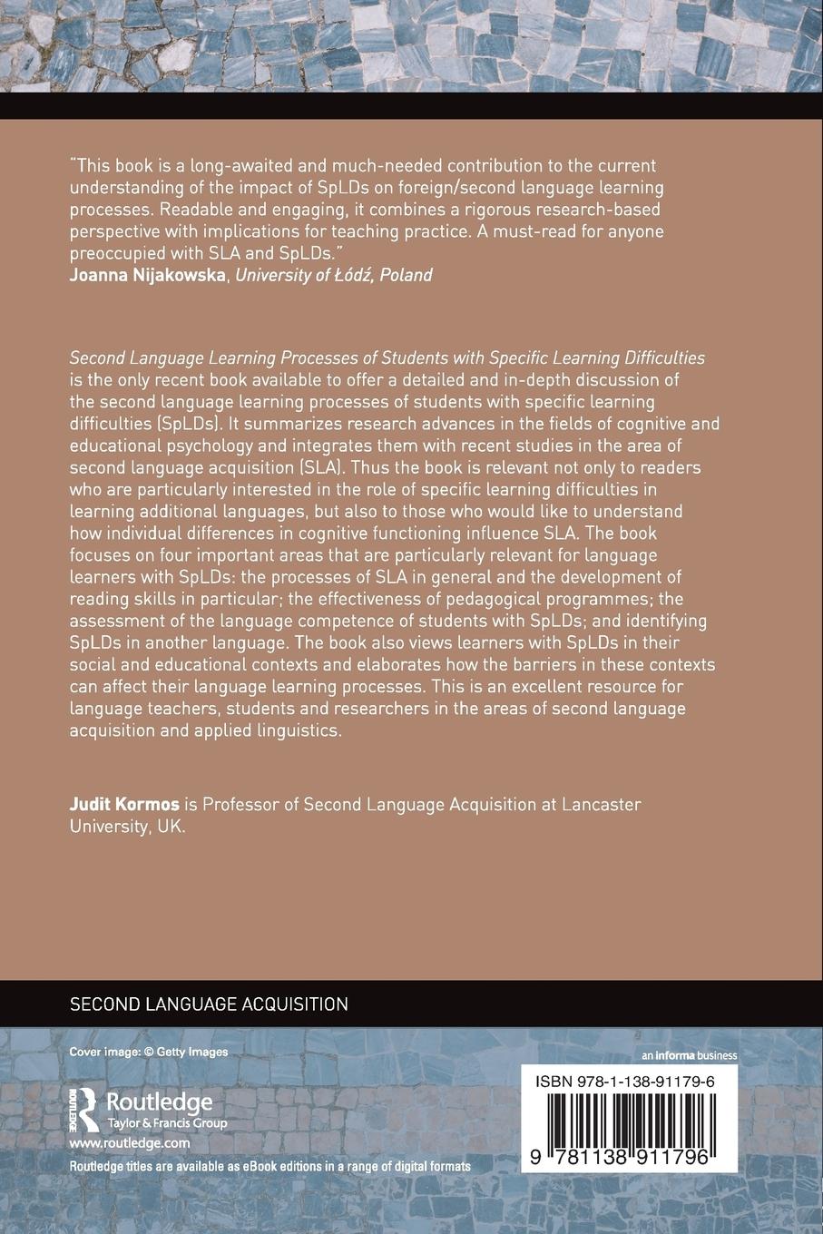 Rückseitencover The Second Language Learning Processes of Students with Specific Learning Difficulties