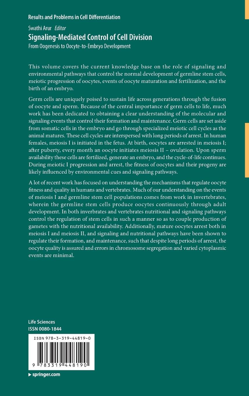 Rückseitencover Signaling-Mediated Control of Cell Division