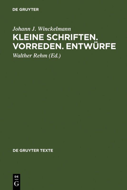 Vorderes Coverbild Kleine Schriften ¿ Vorreden ¿ Entwürfe