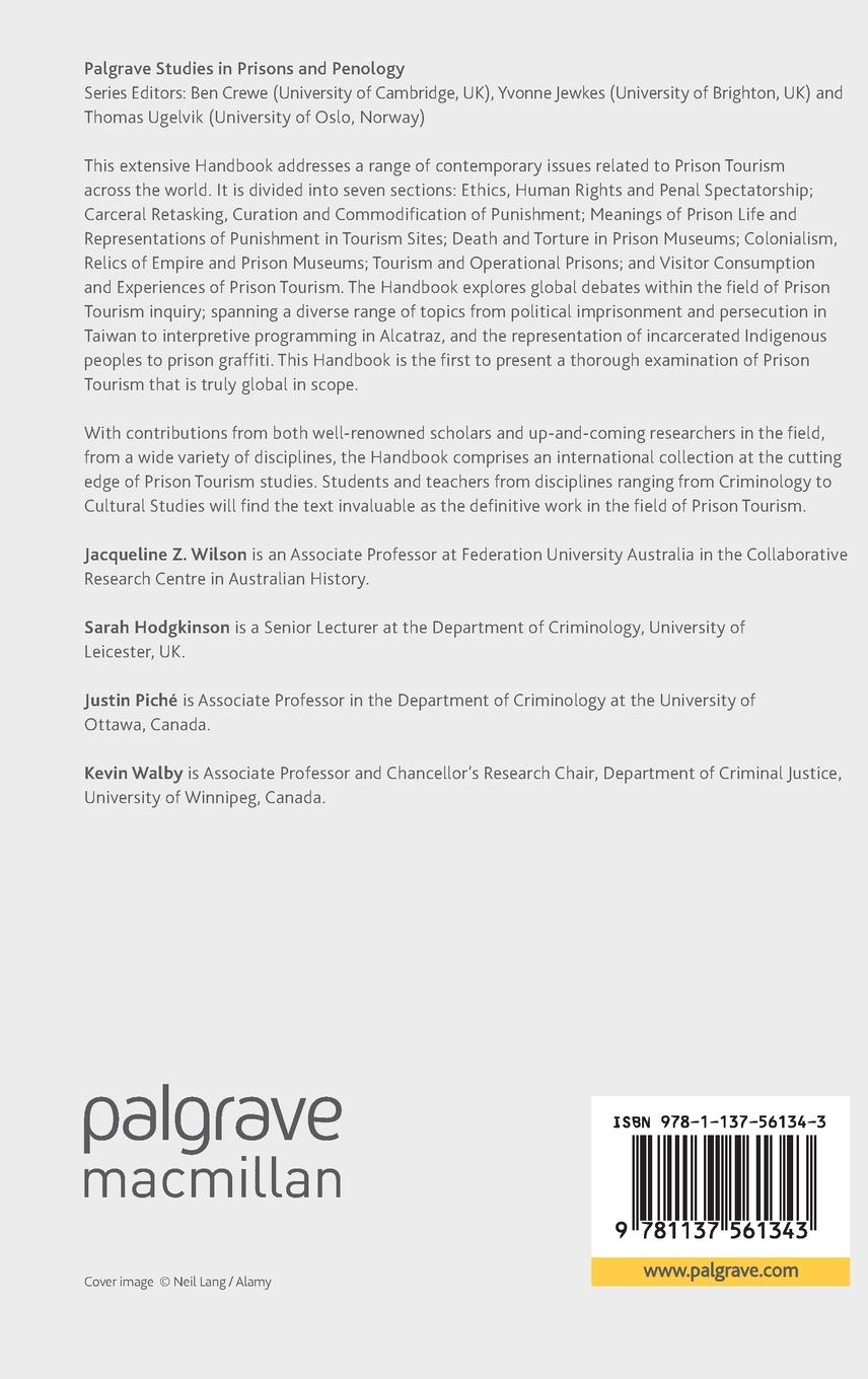 Rückseitencover The Palgrave Handbook of Prison Tourism