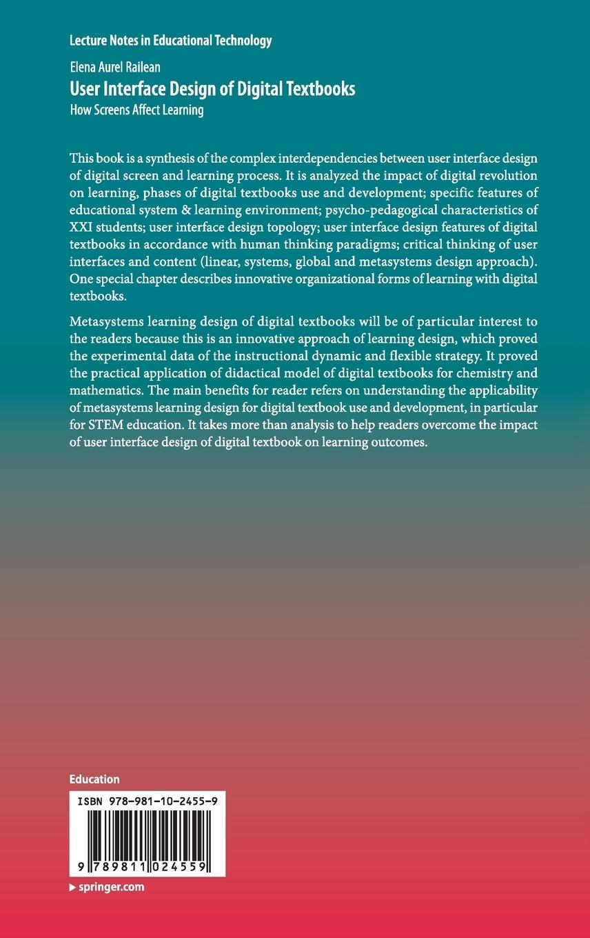 Rückseitencover User Interface Design of Digital Textbooks