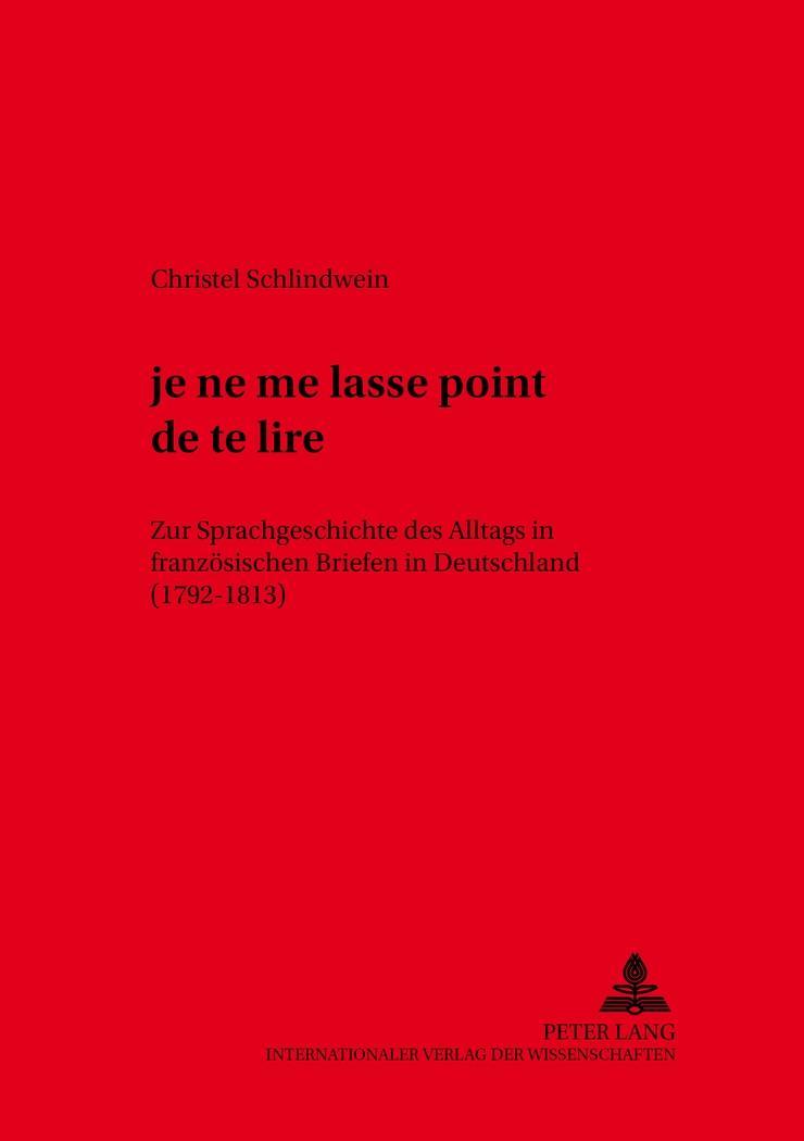 Vorderes Coverbild '... je ne me lasse point de te lire'