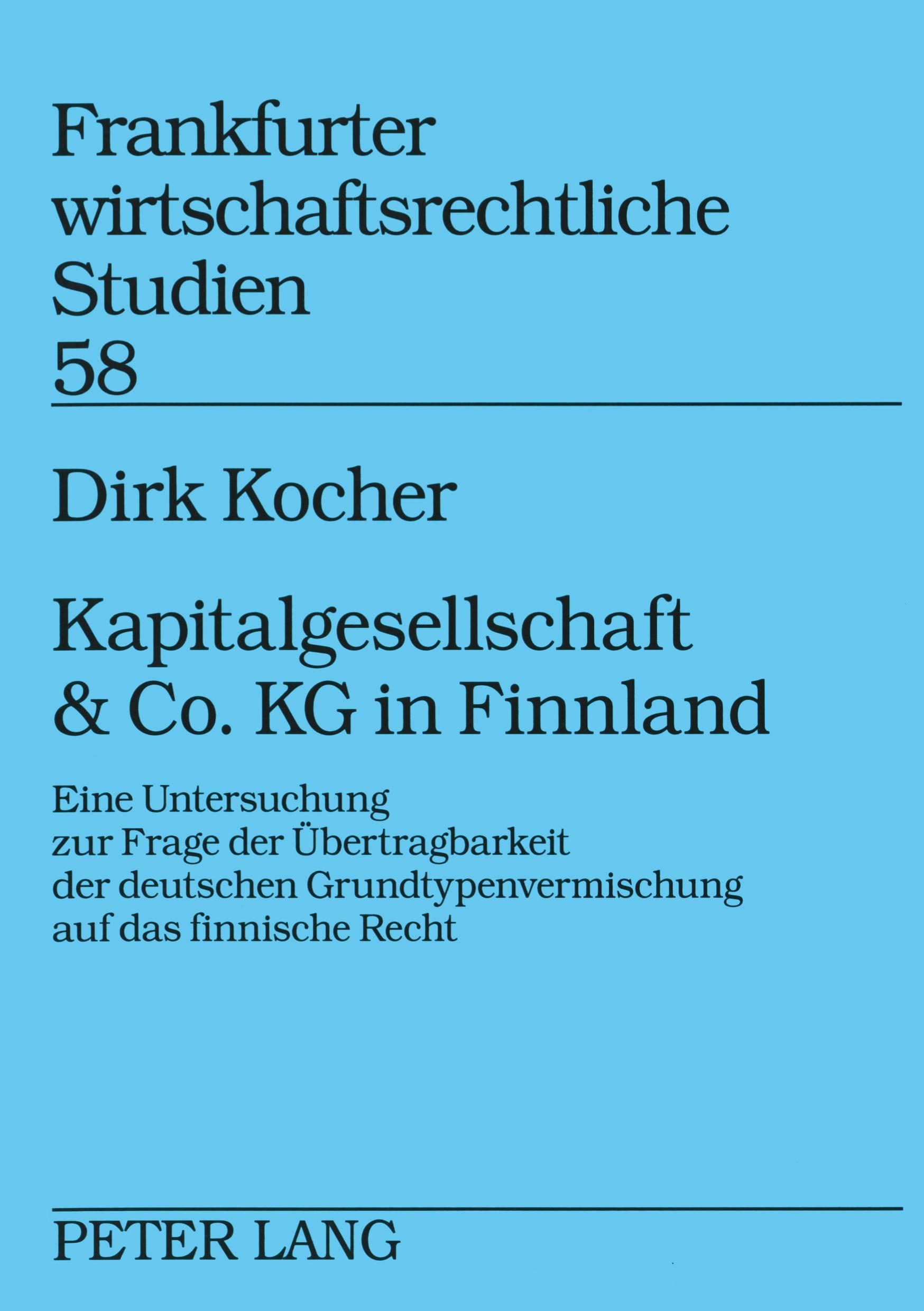Vorderes Coverbild Kapitalgesellschaft & Co. KG in Finnland