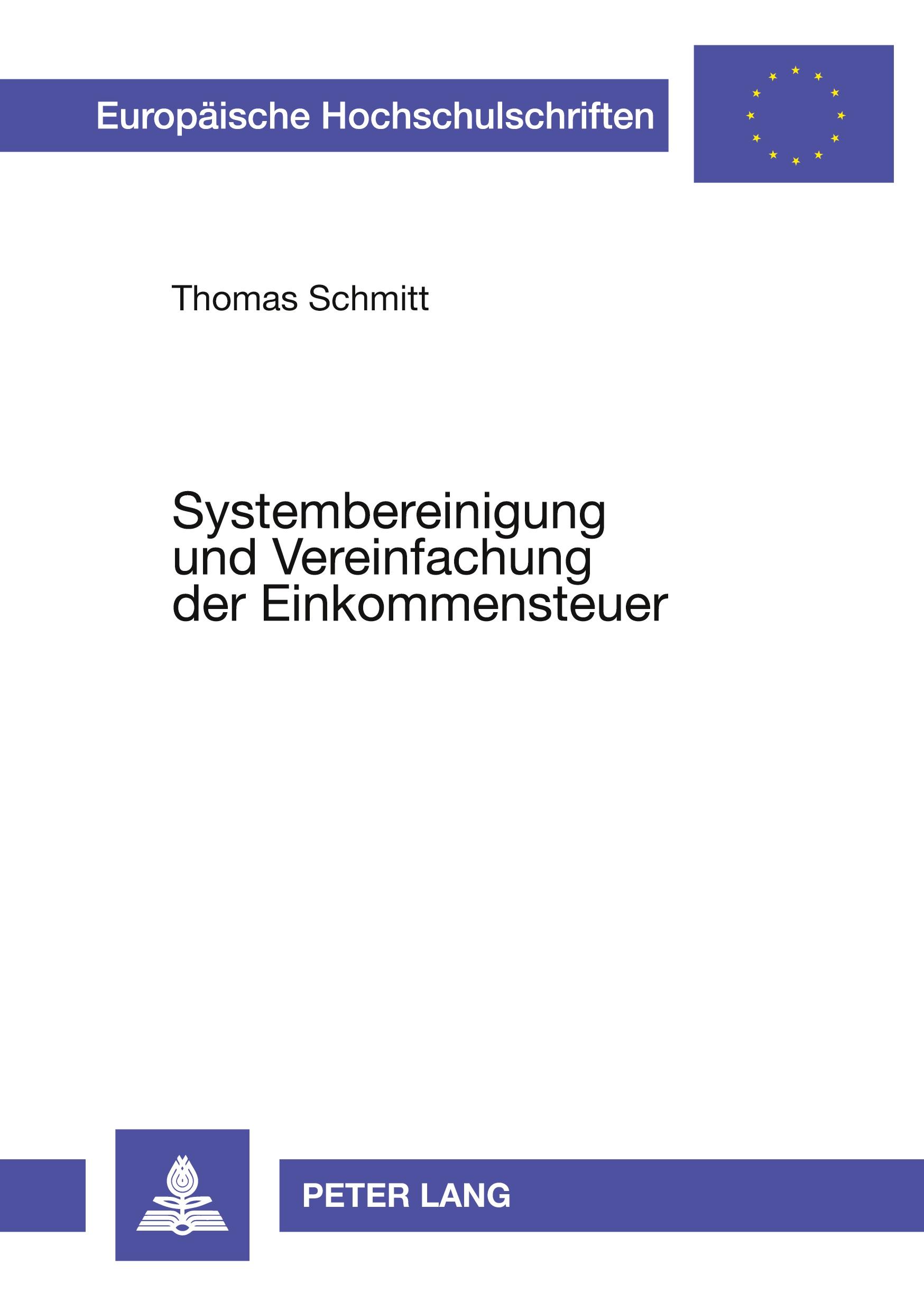 Vorderes Coverbild Systembereinigung und Vereinfachung der Einkommensteuer