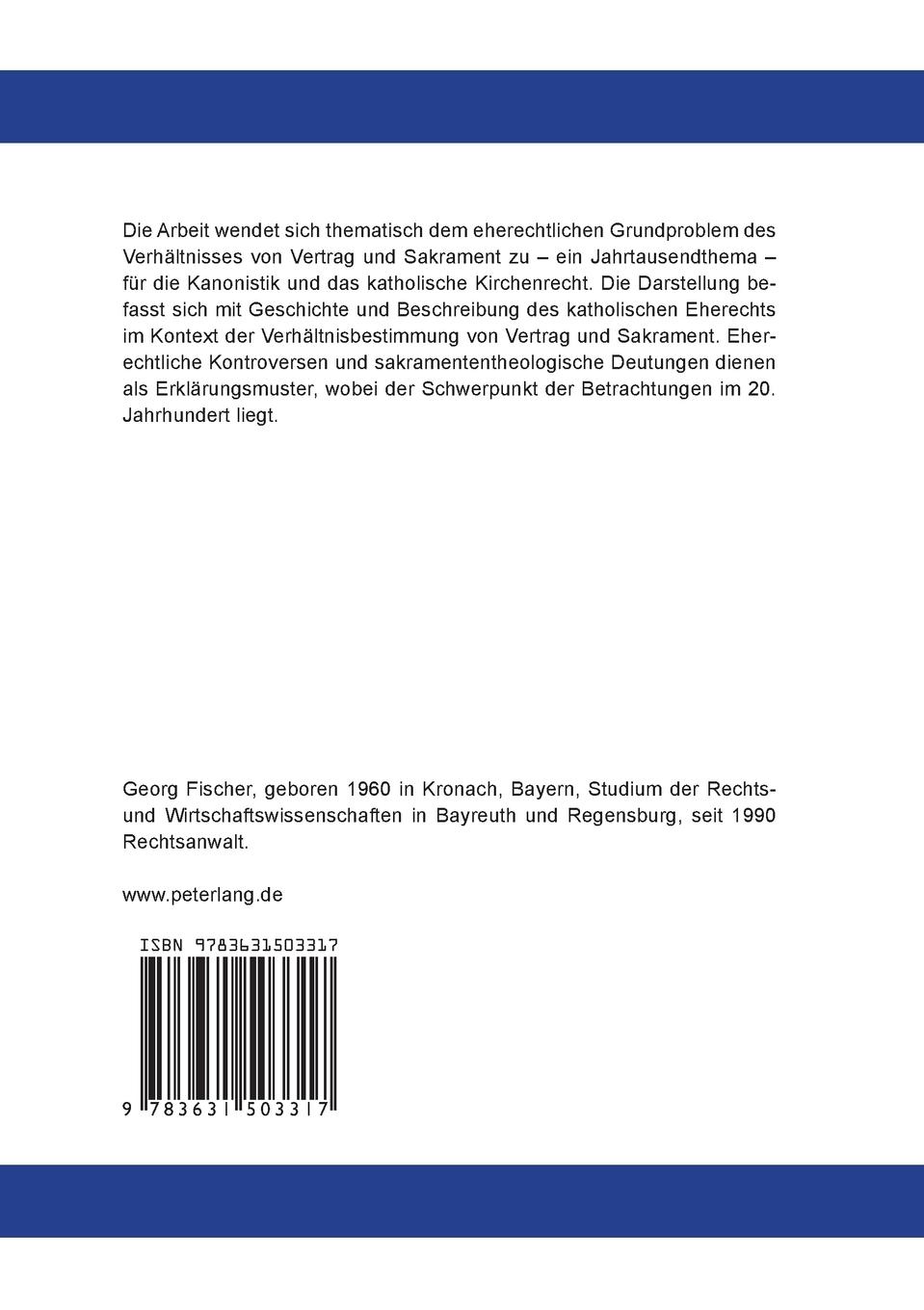 Rückseitencover Die Problematik der Ehe als Vertrag und Sakrament in der Entwicklung des kirchlichen Eherechts