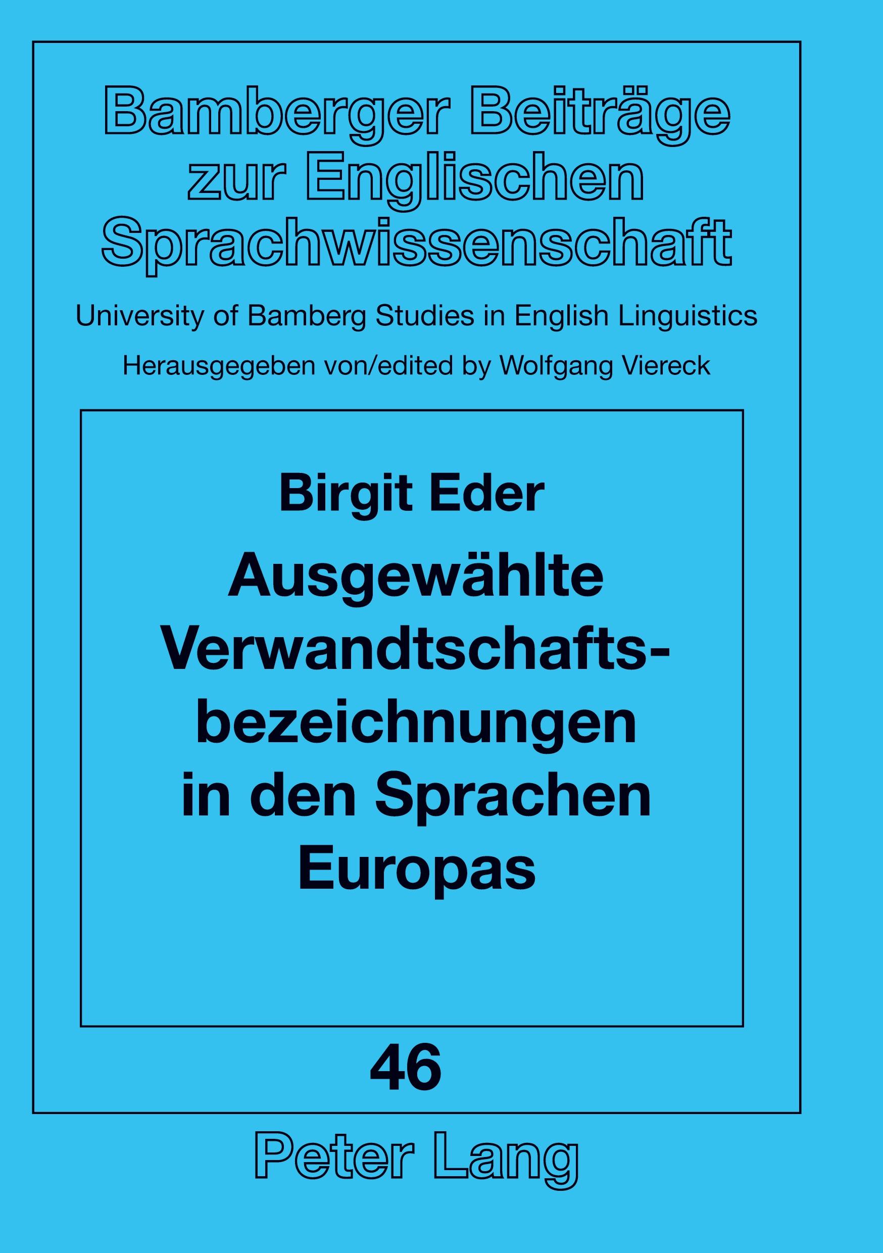 Vorderes Coverbild Ausgewählte Verwandtschaftsbezeichnungen in den Sprachen Europas