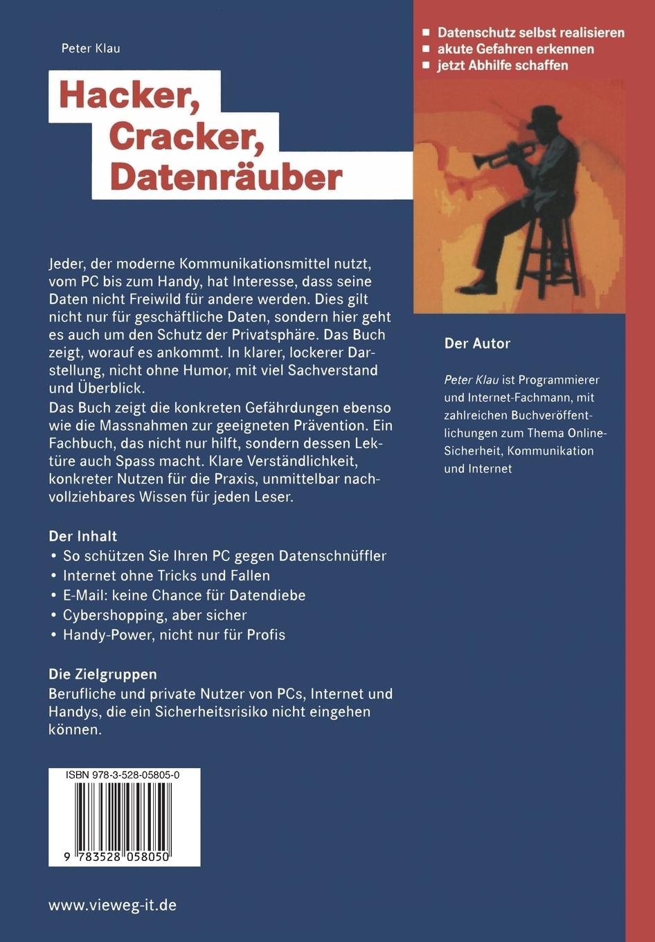Rückseitencover Hacker, Cracker, Datenräuber