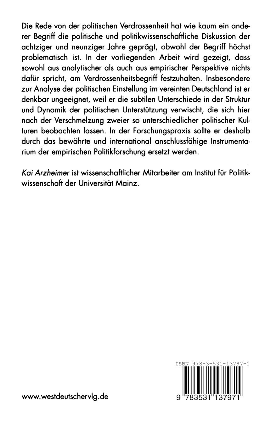 Rückseitencover Politikverdrossenheit