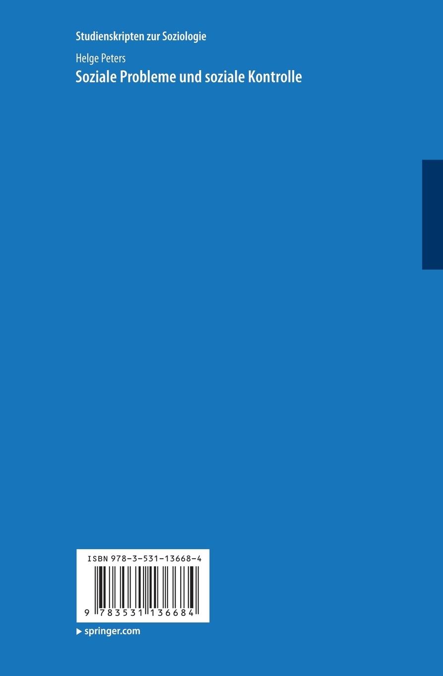 Rückseitencover Soziale Probleme und soziale Kontrolle