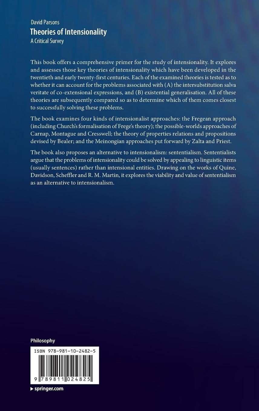 Rückseitencover Theories of Intensionality