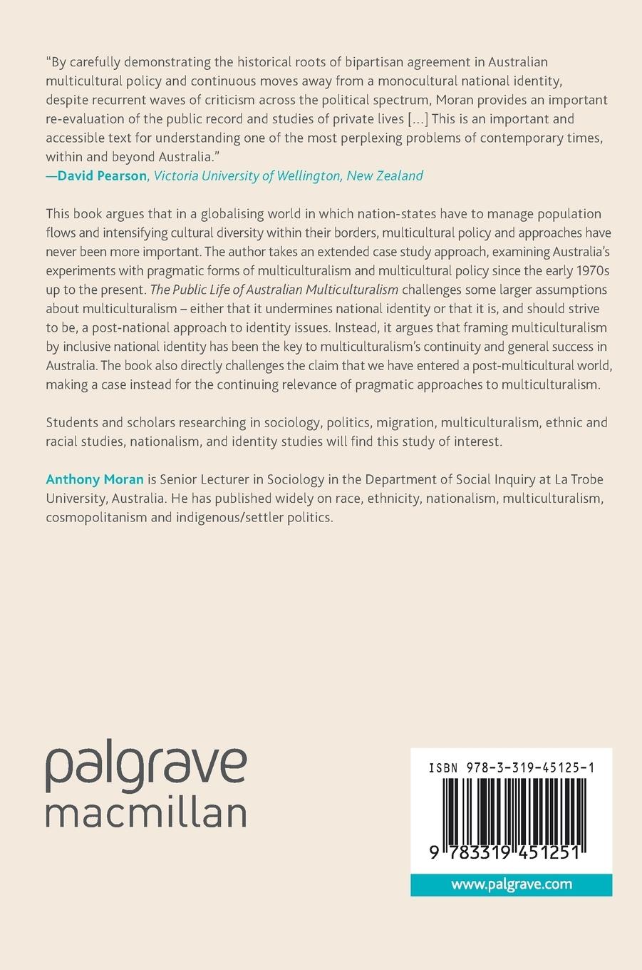 Rückseitencover The Public Life of Australian Multiculturalism