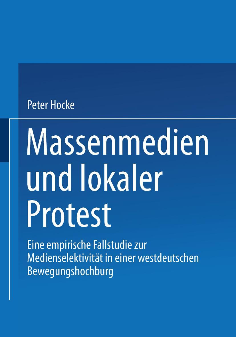 Vorderes Coverbild Massenmedien und lokaler Protest