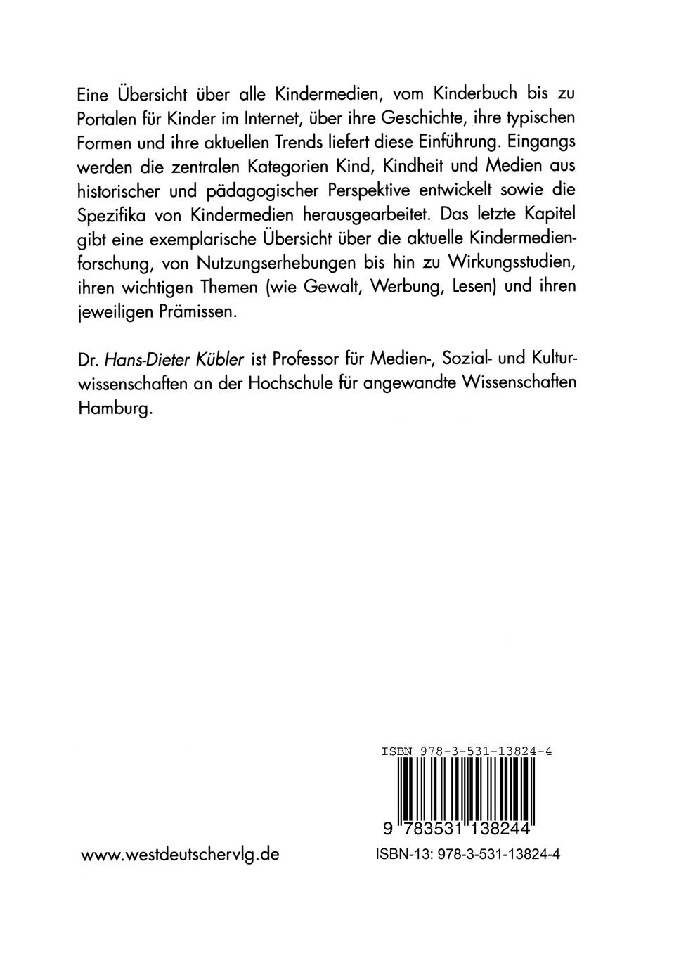 Rückseitencover Medien für Kinder