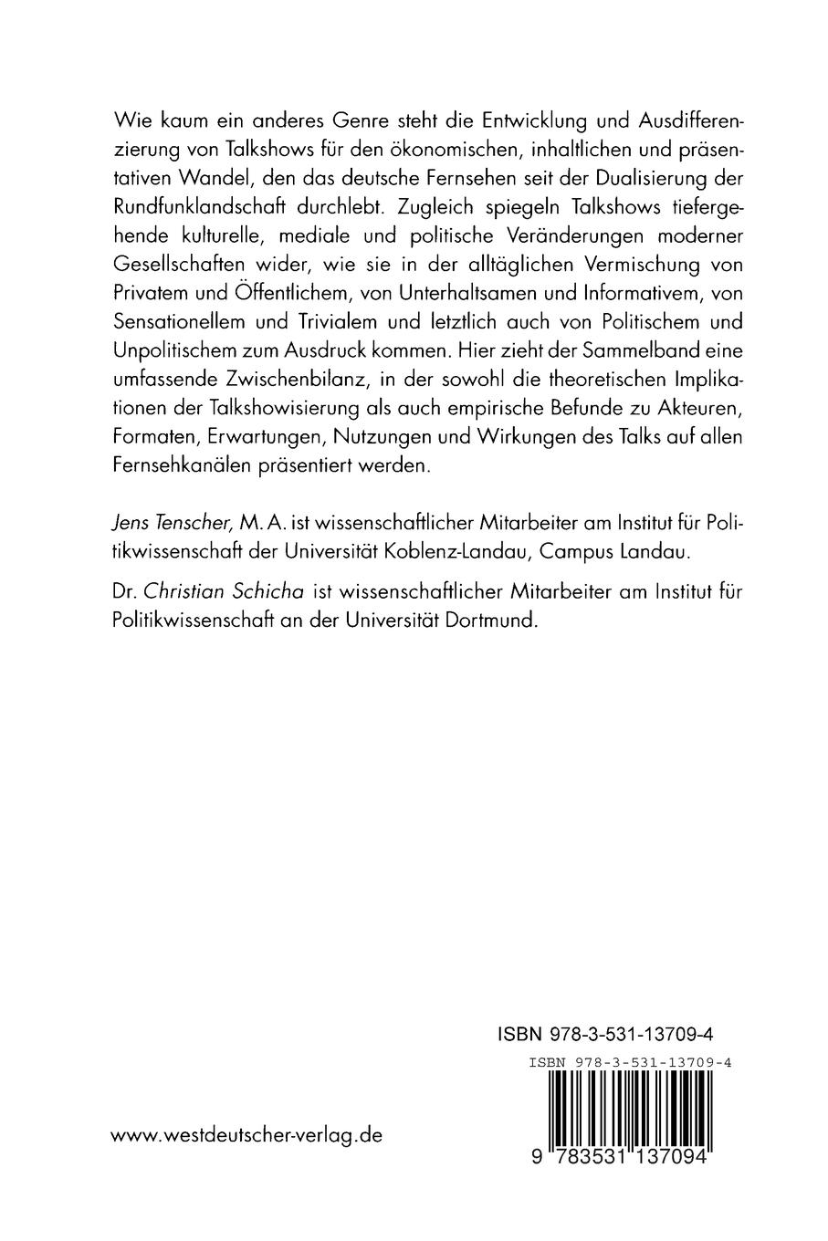 Rückseitencover Talk auf allen Kanälen