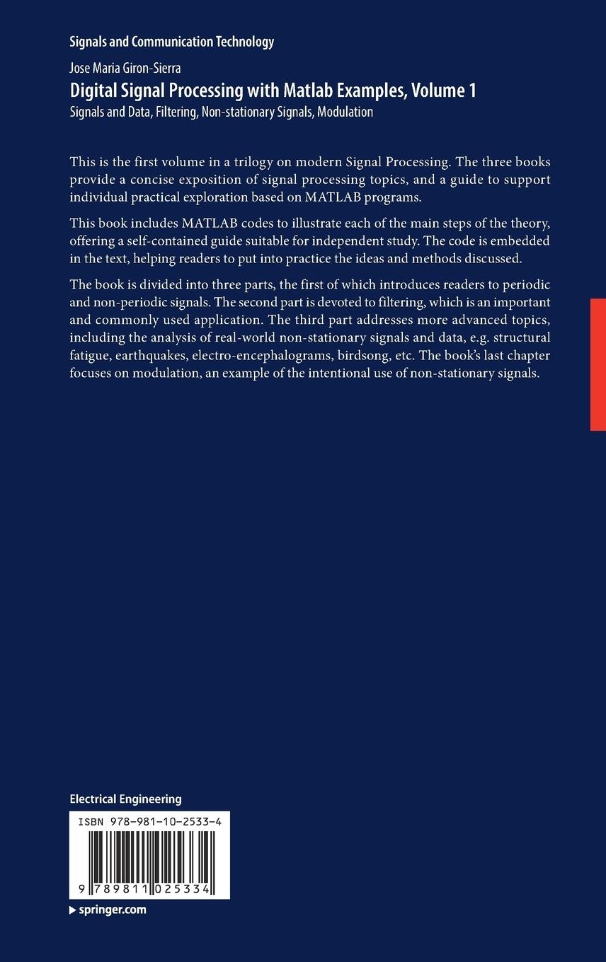 Rückseitencover Digital Signal Processing with Matlab Examples, Volume 1