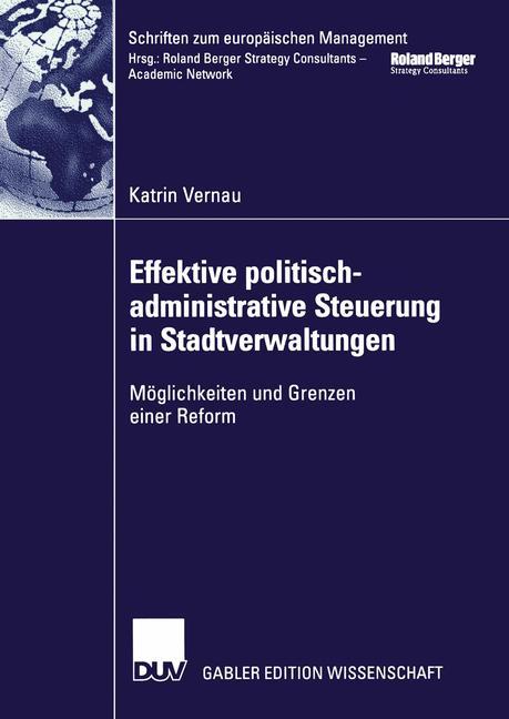 Vorderes Coverbild Effektive politisch-administrative Steuerung in Stadtverwaltungen