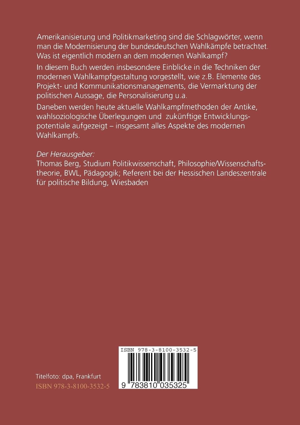 Rückseitencover Moderner Wahlkampf