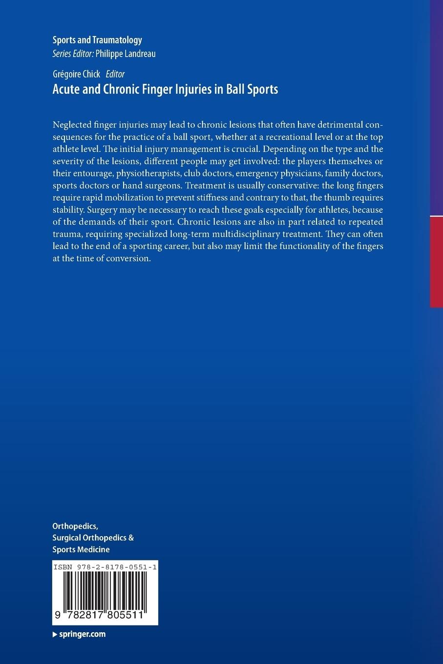 Rückseitencover Acute and Chronic Finger Injuries in Ball Sports