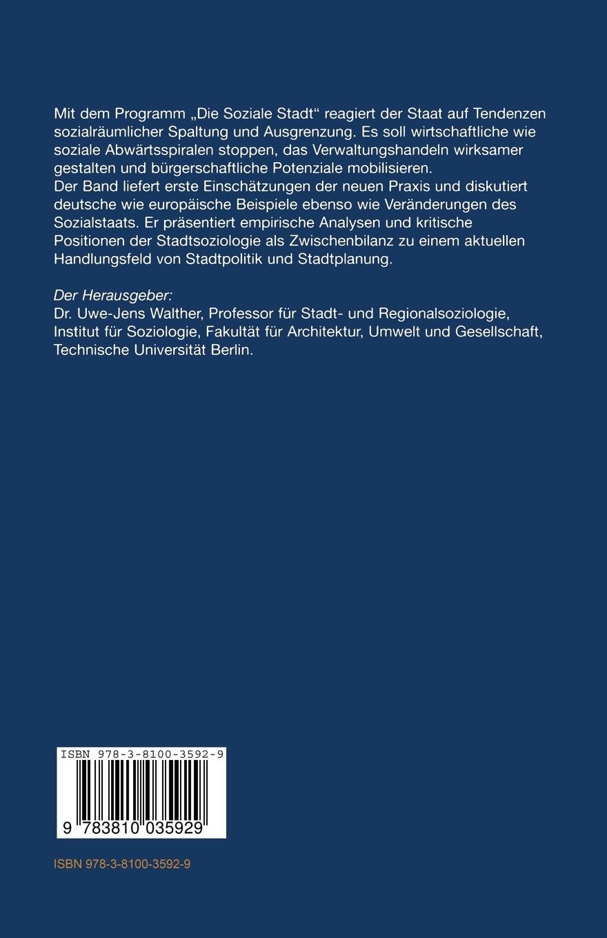 Rückseitencover Soziale Stadt - Zwischenbilanzen