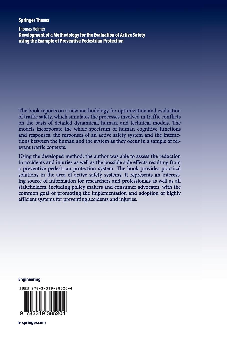 Rückseitencover Development of a Methodology for the Evaluation of Active Safety using the Example of Preventive Pedestrian Protection