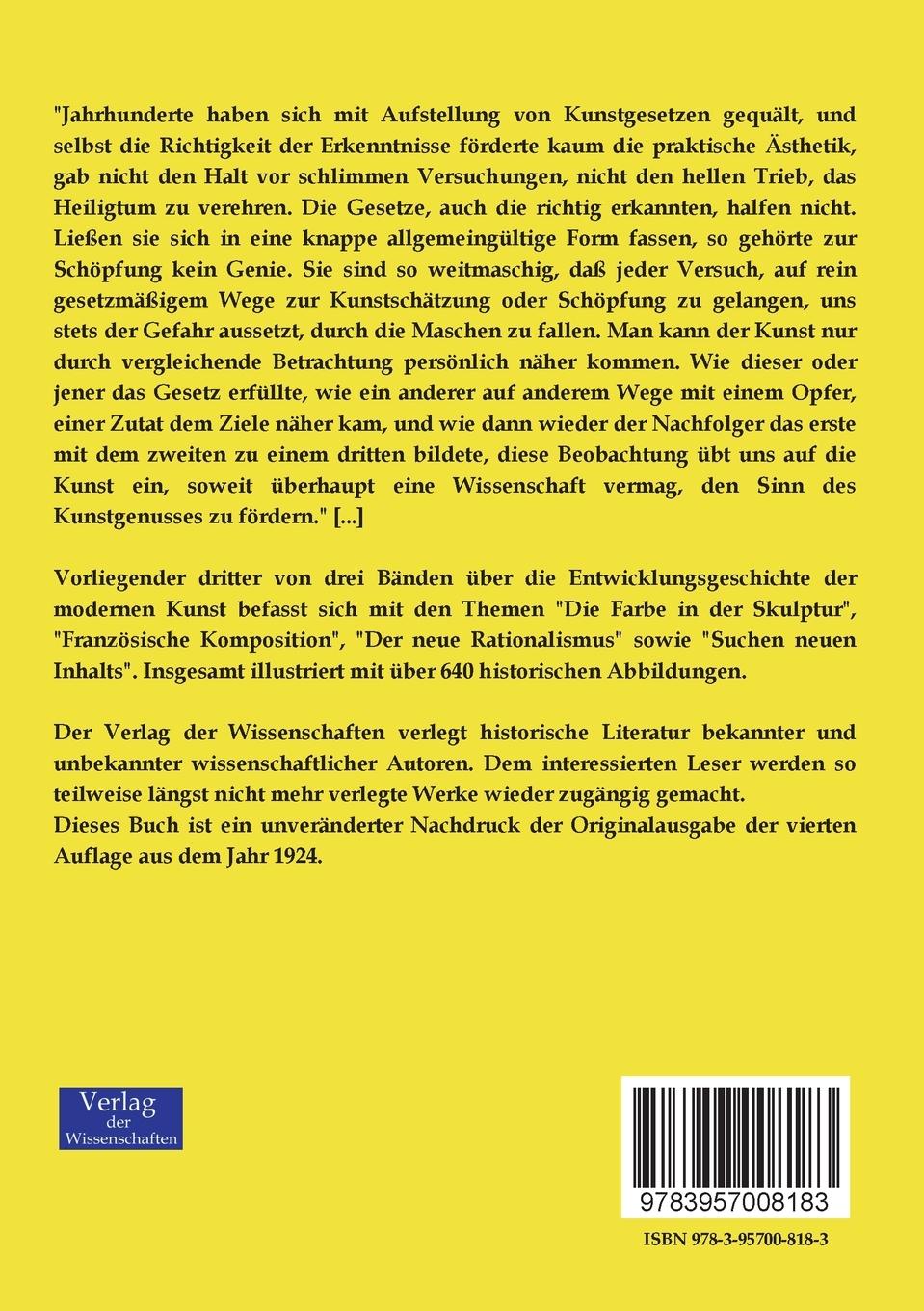 Rückseitencover Die Entwicklungsgeschichte der modernen Kunst