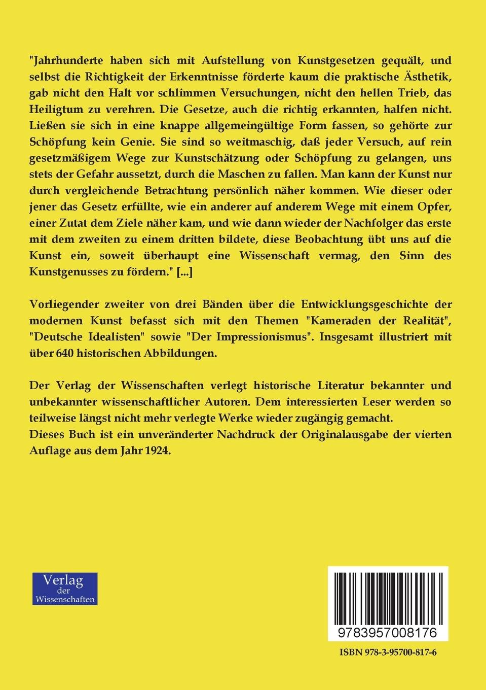 Rückseitencover Die Entwicklungsgeschichte der modernen Kunst