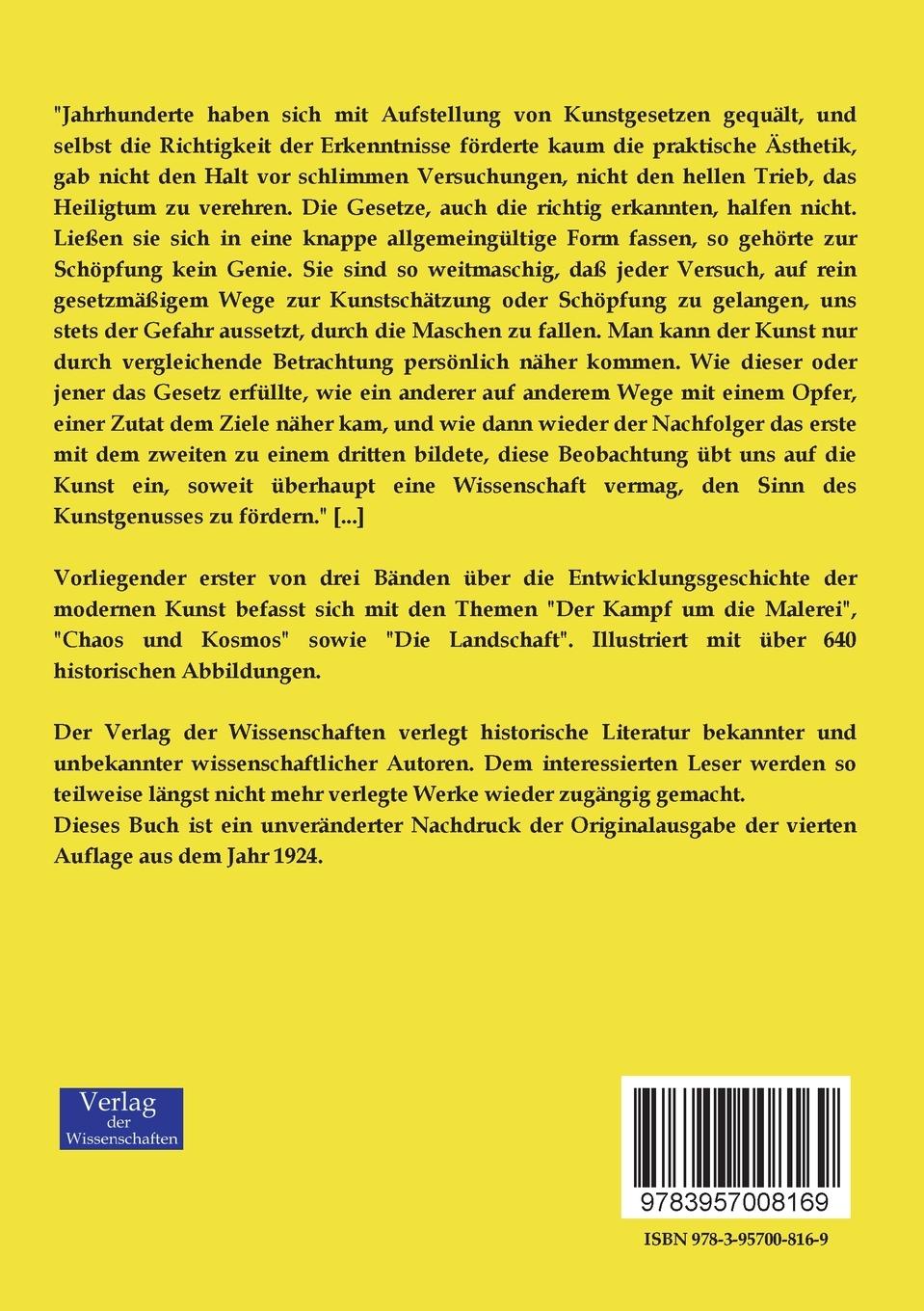 Rückseitencover Die Entwicklungsgeschichte der modernen Kunst