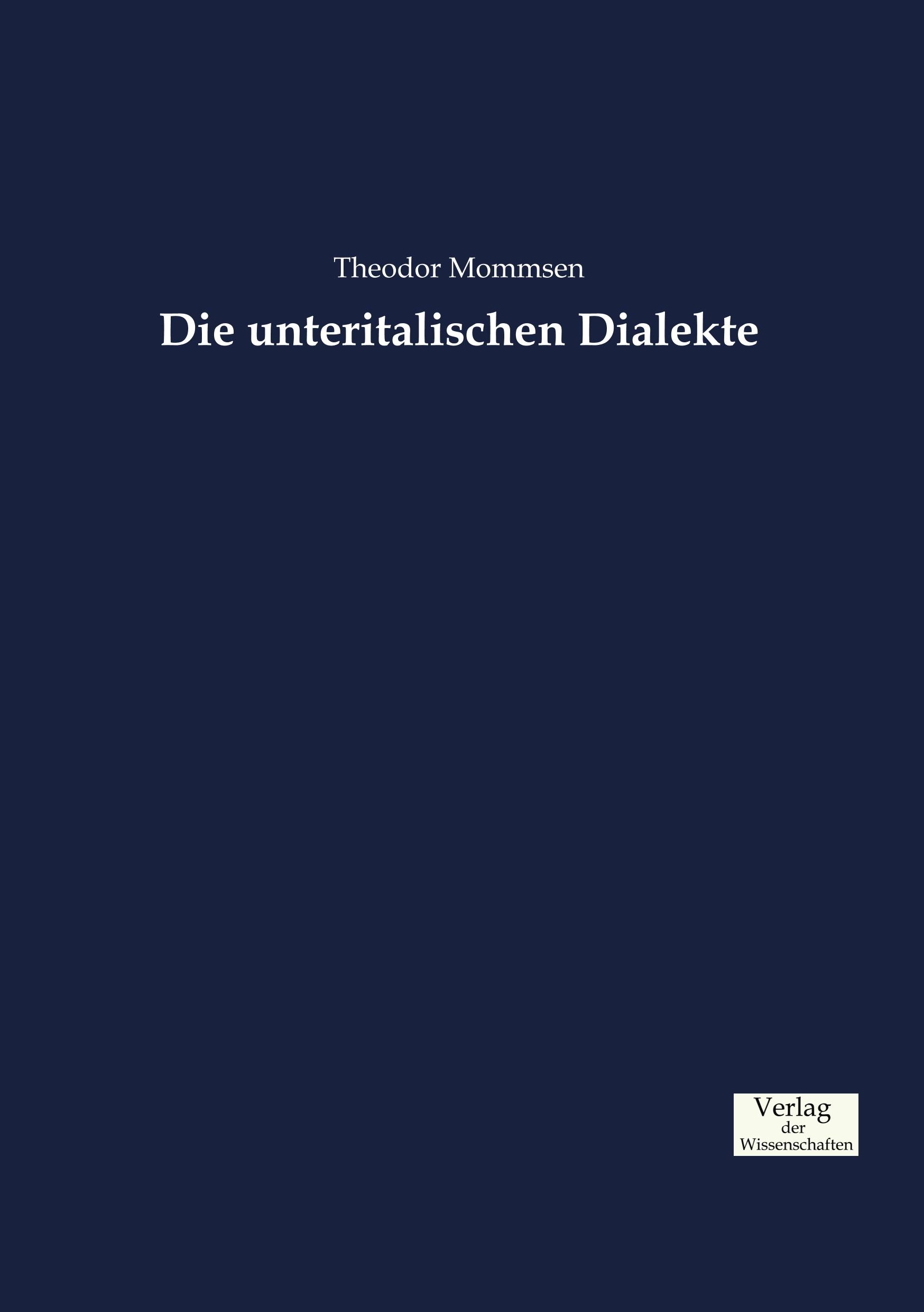 Vorderes Coverbild Die unteritalischen Dialekte