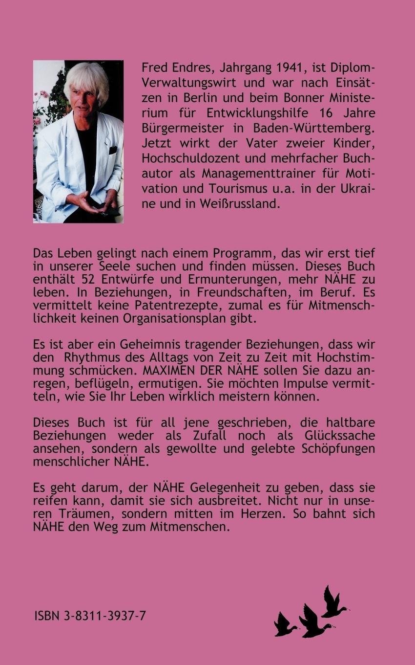 Rückseitencover Maximen der Nähe