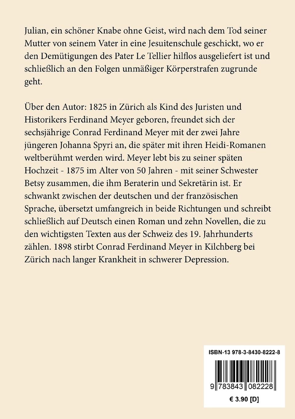 Rückseitencover Das Leiden eines Knaben