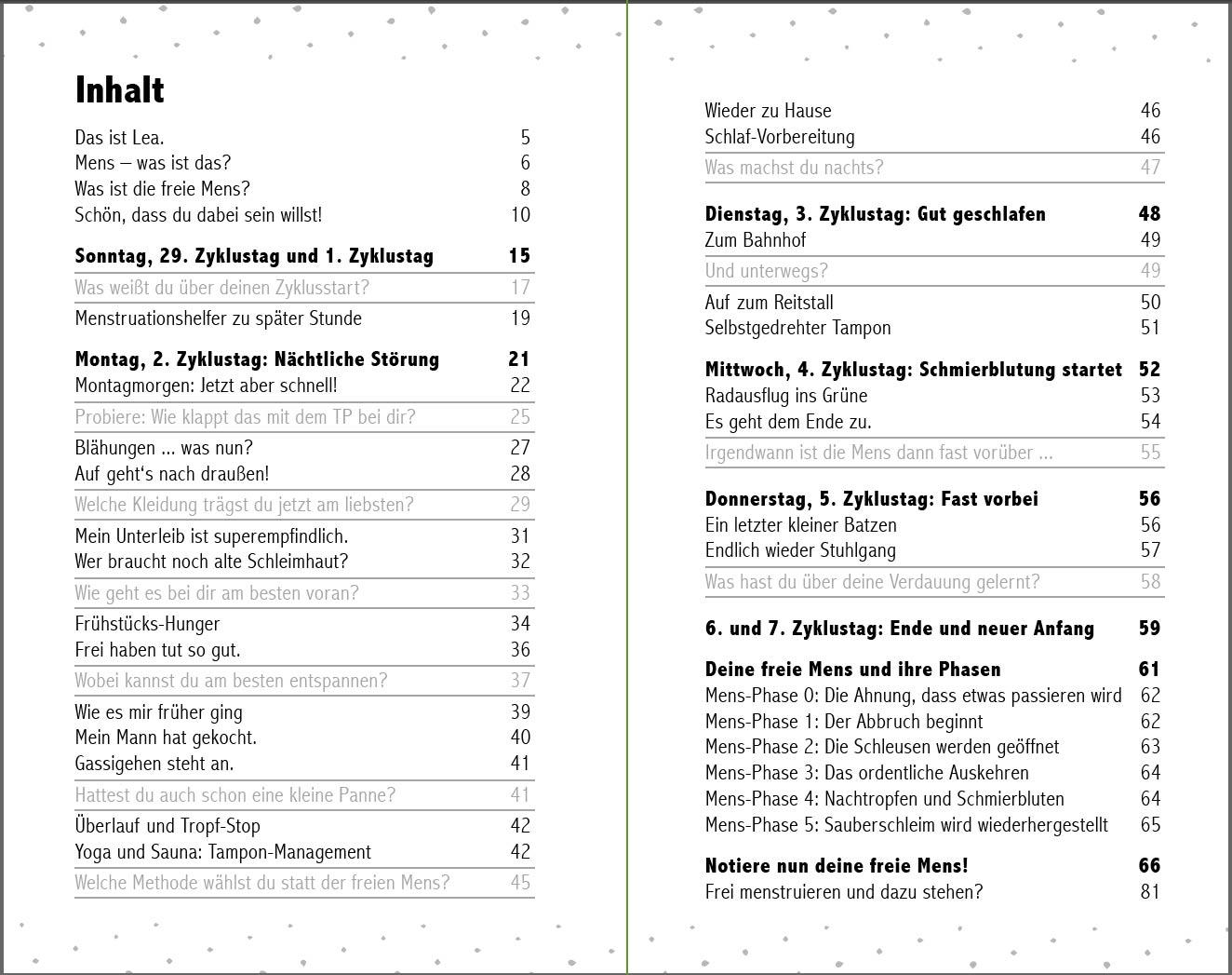 Beispielinhalt (Bild) Die freie Mens - Leas COMIC-TAGEBUCH für eine schmerzfreie Regel ohne Binden, Tampons und Co
