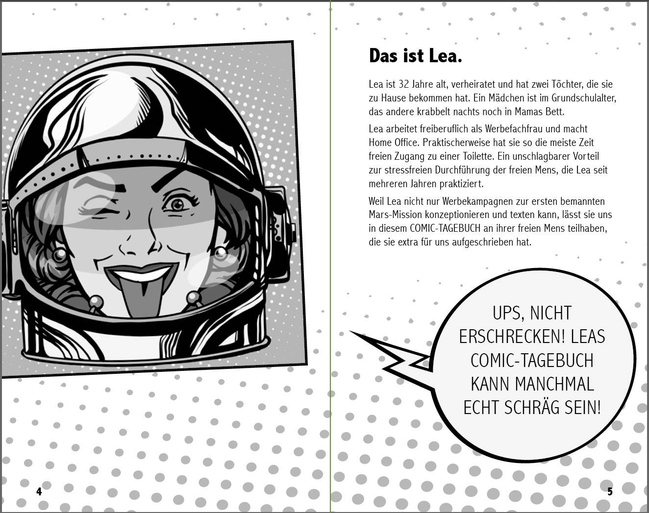 Beispielinhalt (Bild) Die freie Mens - Leas COMIC-TAGEBUCH für eine schmerzfreie Regel ohne Binden, Tampons und Co