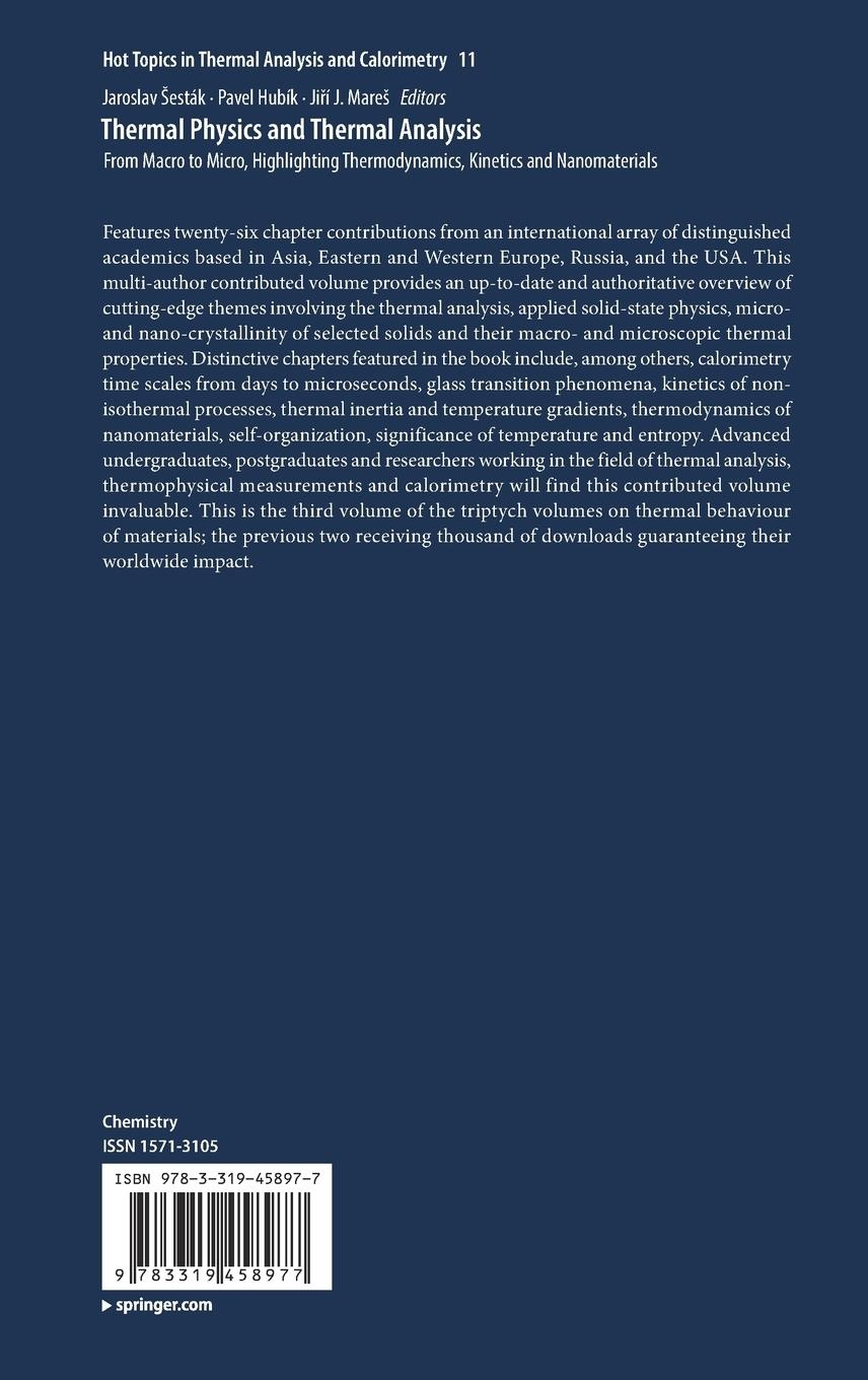 Rückseitencover Thermal Physics and Thermal Analysis