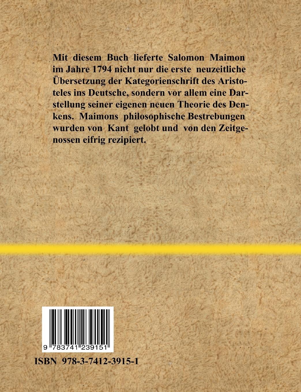 Rückseitencover Die Kategorien des Aristoteles