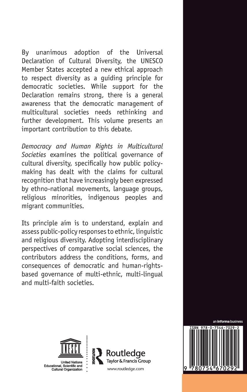 Rückseitencover Democracy and Human Rights in Multicultural Societies