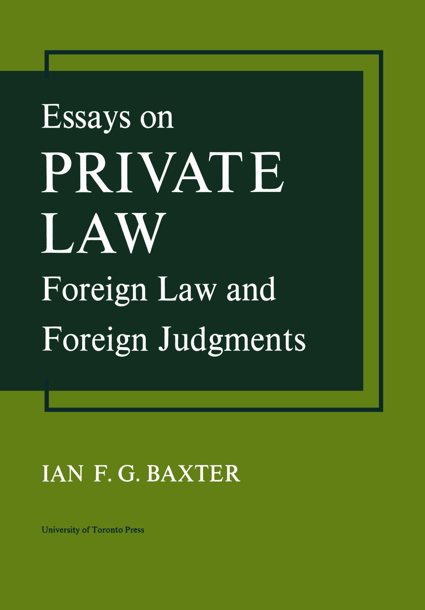 Vorderes Coverbild Essays on Private Law