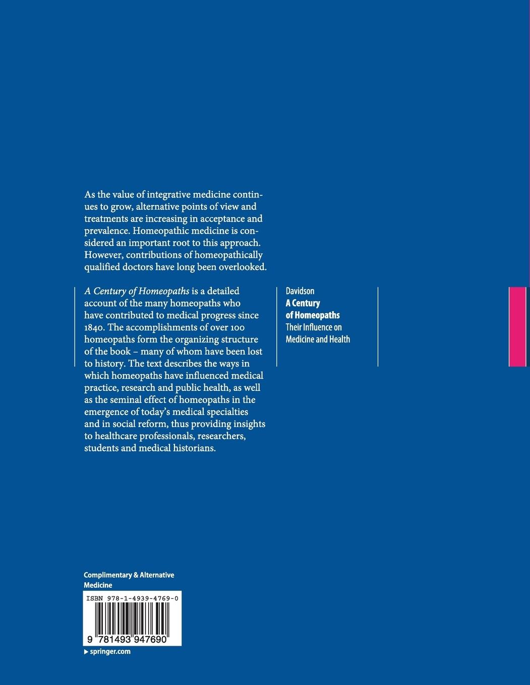 Rückseitencover A Century of Homeopaths