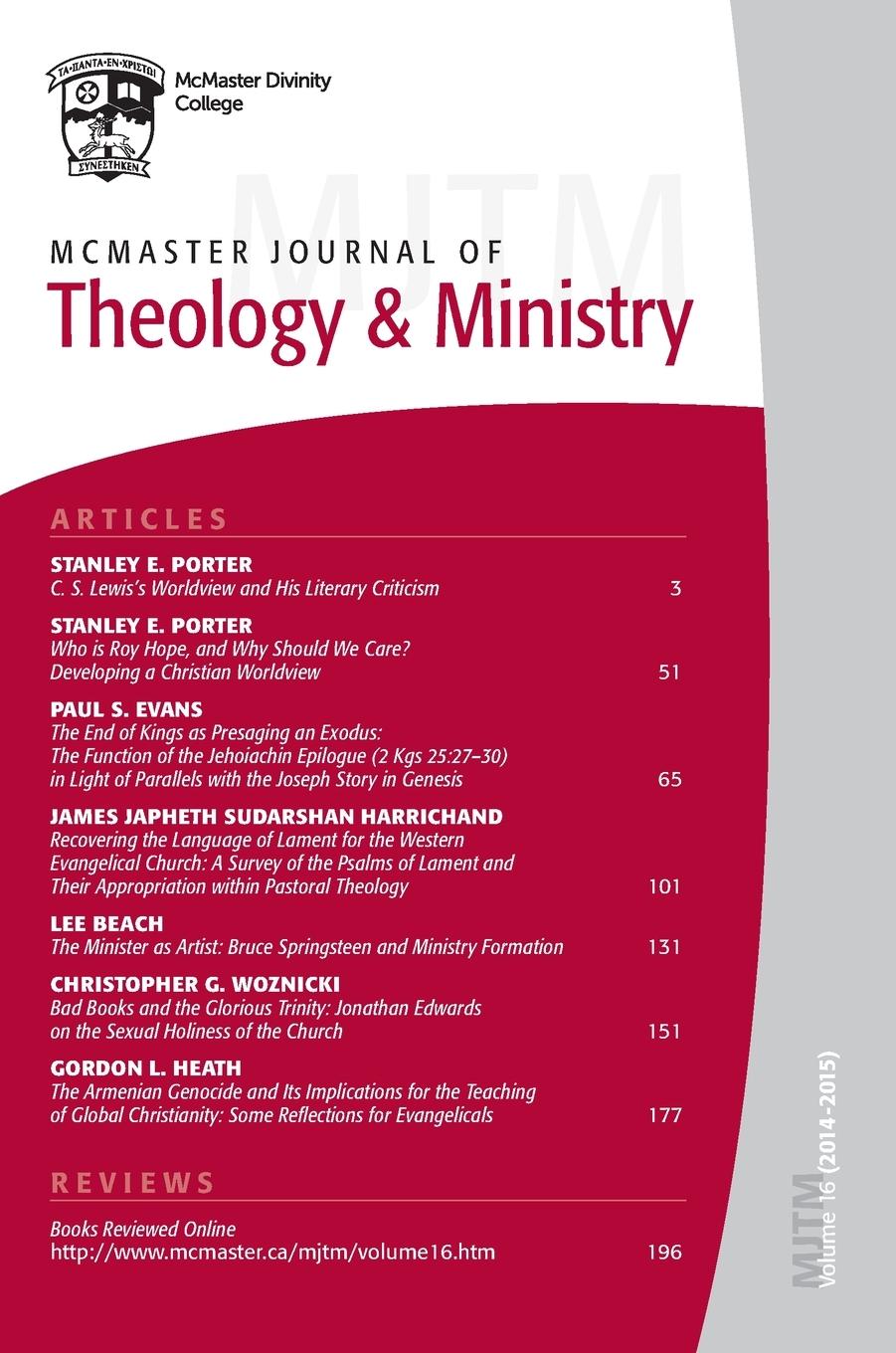 Vorderes Coverbild McMaster Journal of Theology and Ministry