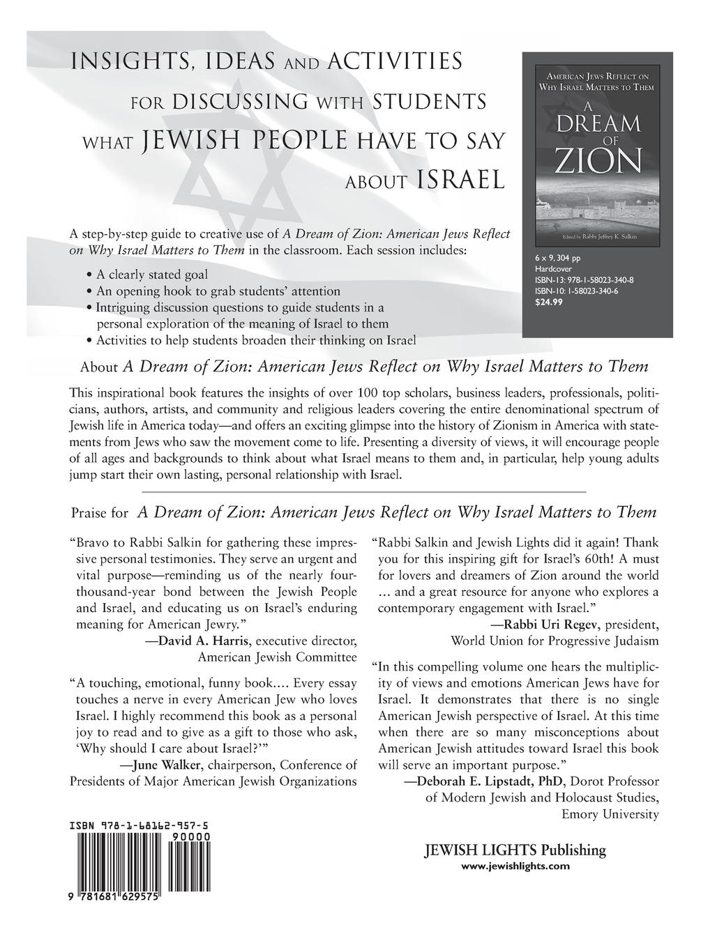 Rückseitencover A Dream of Zion Teacher's Guide