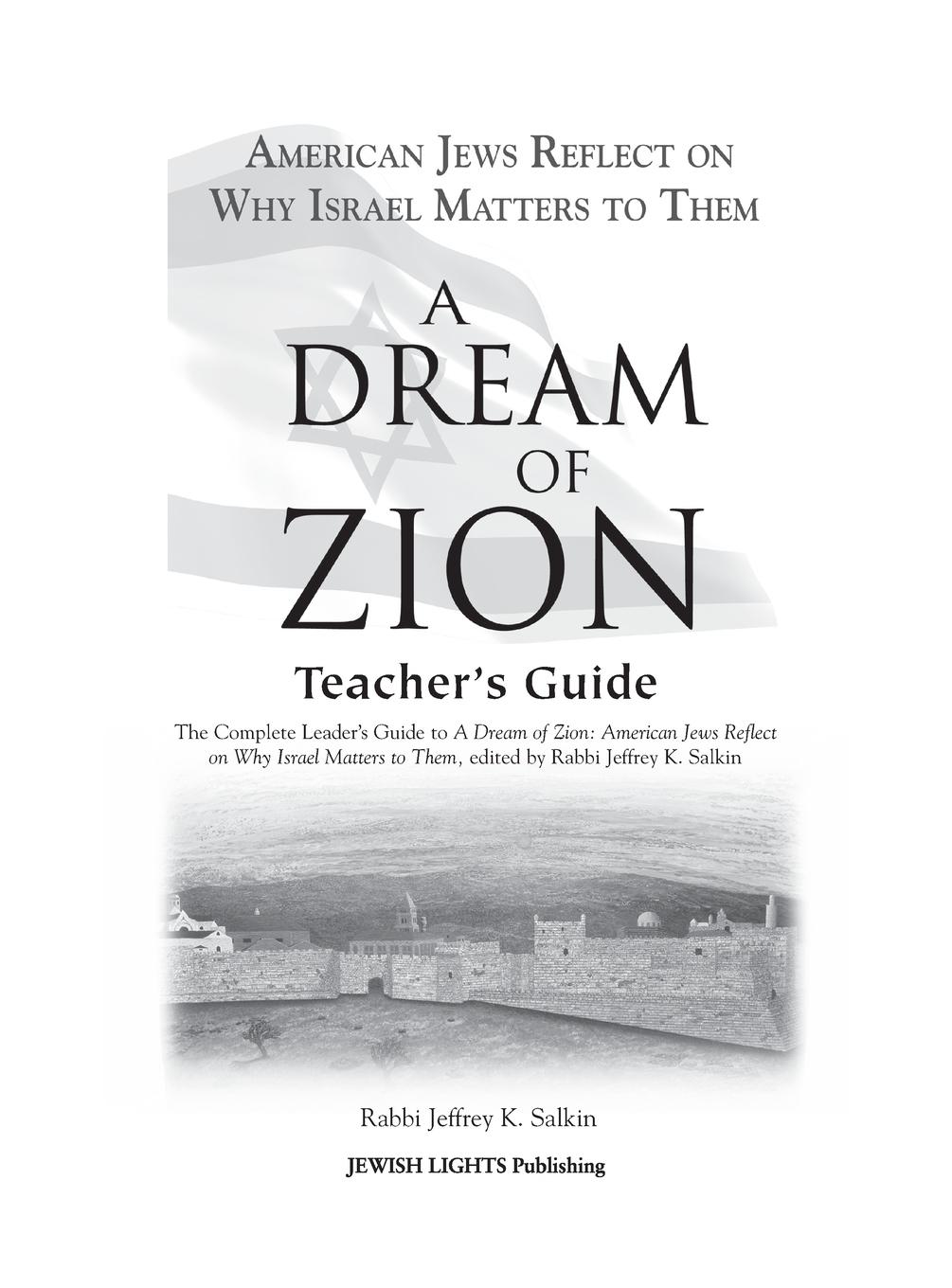 Vorderes Coverbild A Dream of Zion Teacher's Guide