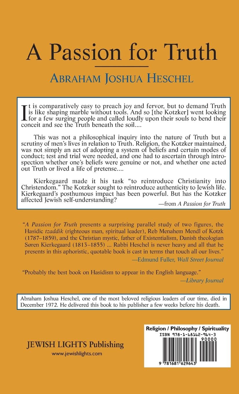 Rückseitencover A Passion for Truth