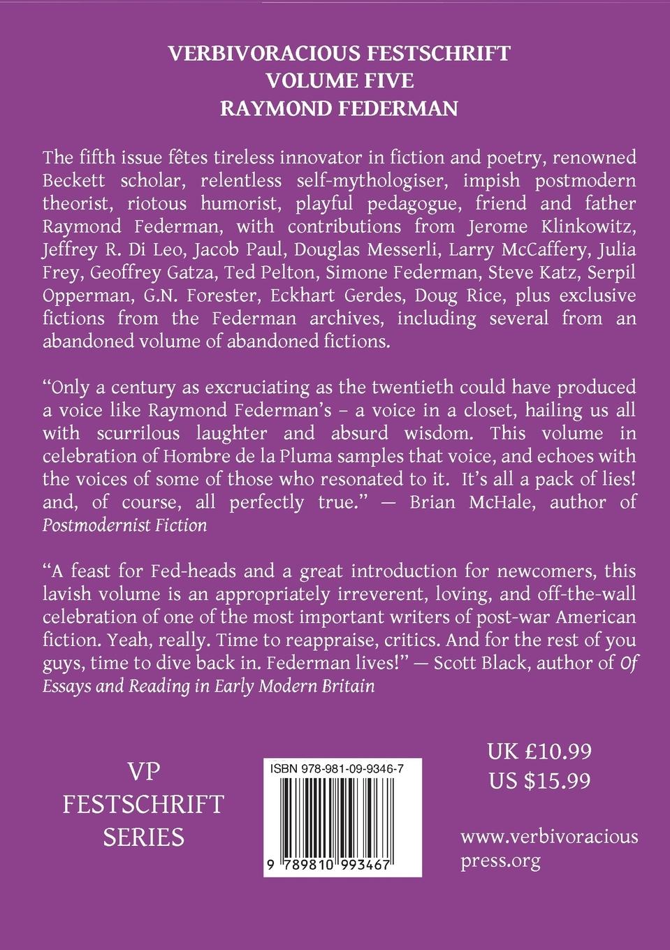 Rückseitencover Verbivoracious Festschrift Volume 5