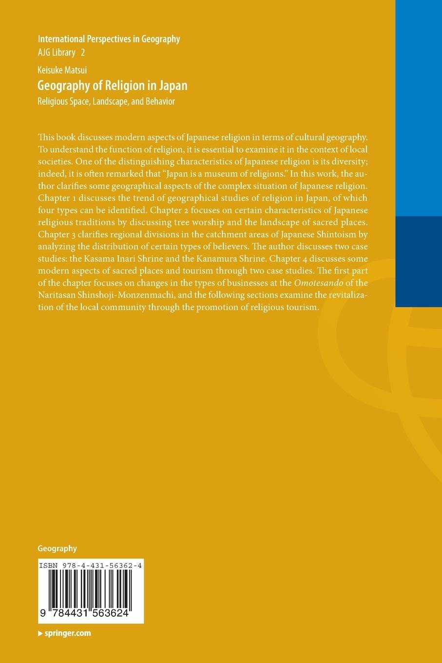 Rückseitencover Geography of Religion in Japan