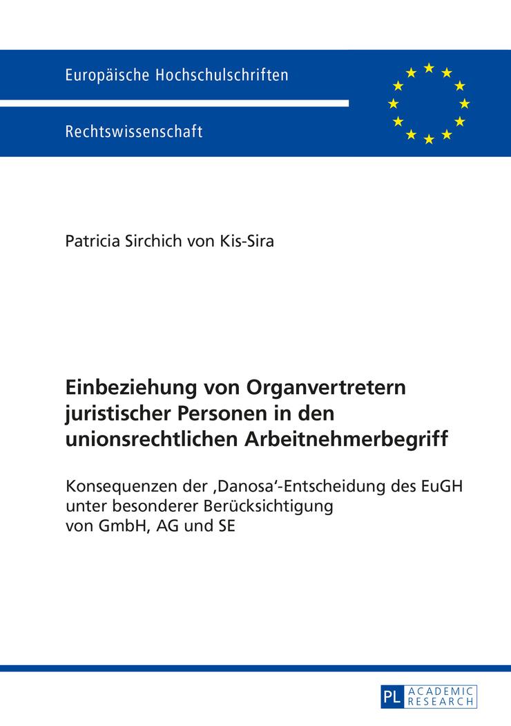 Vorderes Coverbild Einbeziehung von Organvertretern juristischer Personen in den unionsrechtlichen Arbeitnehmerbegriff
