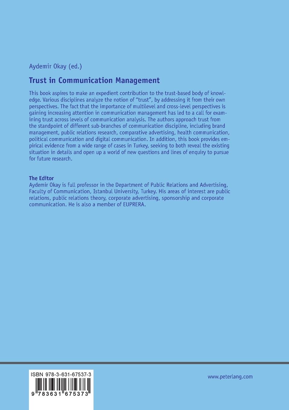 Rückseitencover Trust in Communication Management