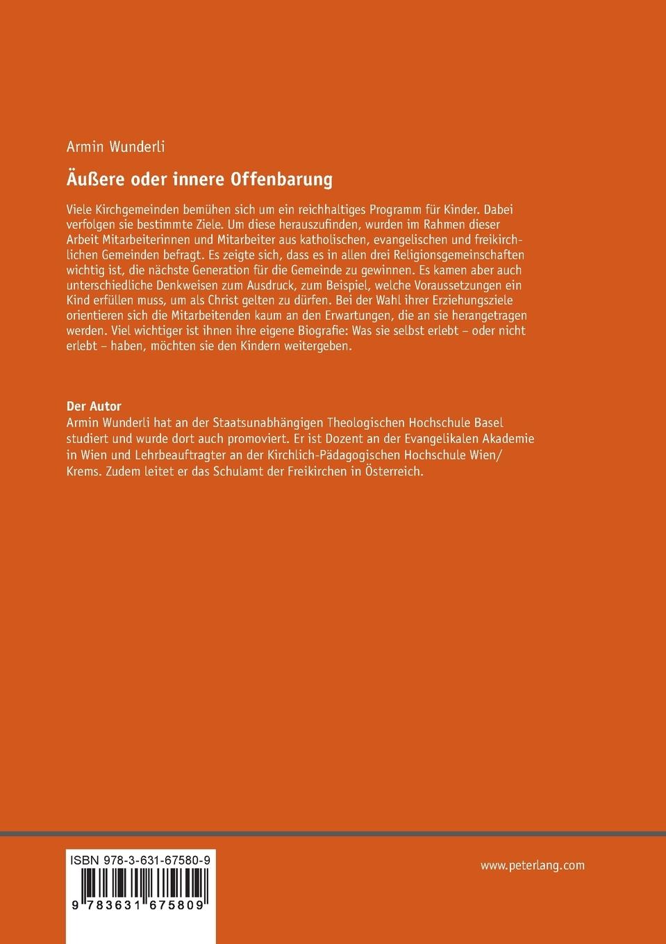 Rückseitencover Äußere oder innere Offenbarung