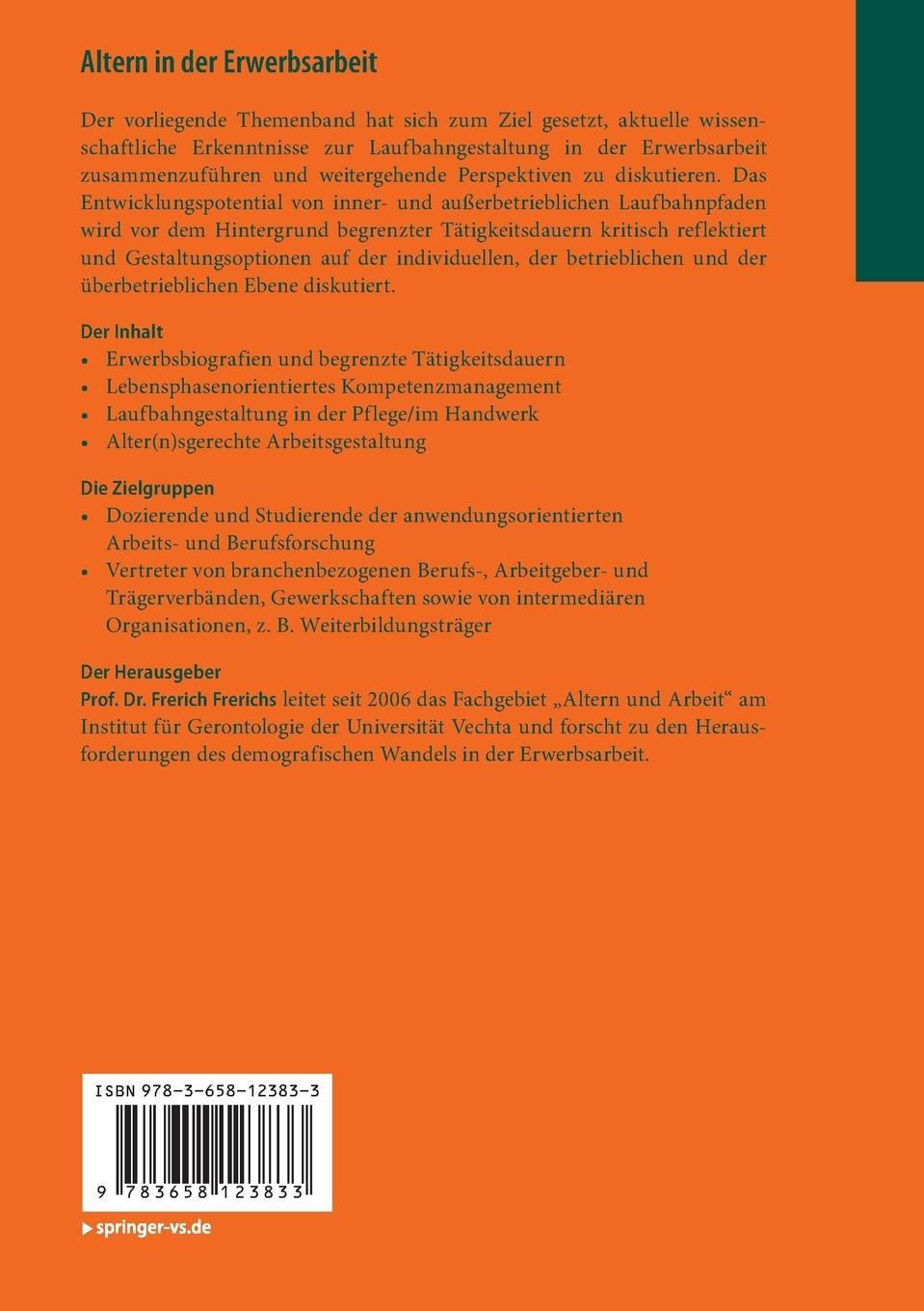 Rückseitencover Altern in der Erwerbsarbeit