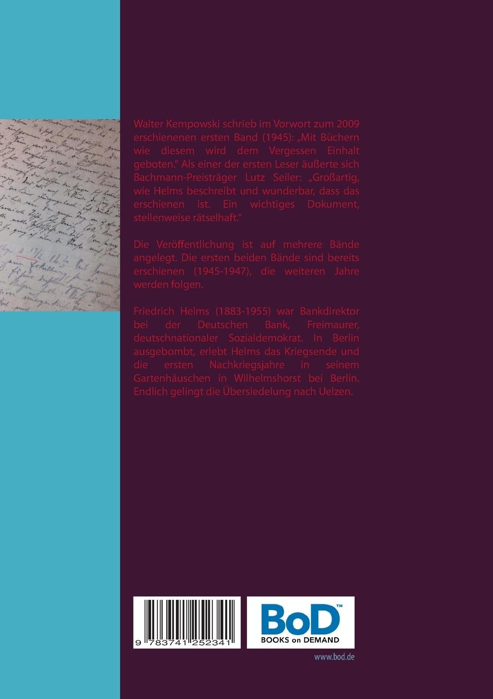 Rückseitencover Tagebuch Wilhelmshorst und Uelzen 1948 und 1949