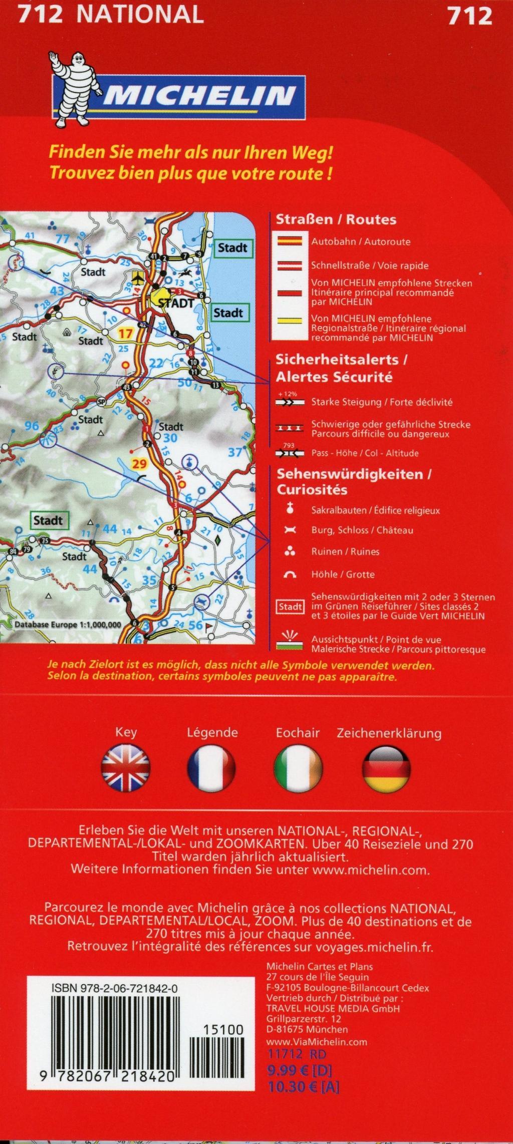 Beispielinhalt (Bild) Michelin Nationalkarte Irland 1 : 400 000